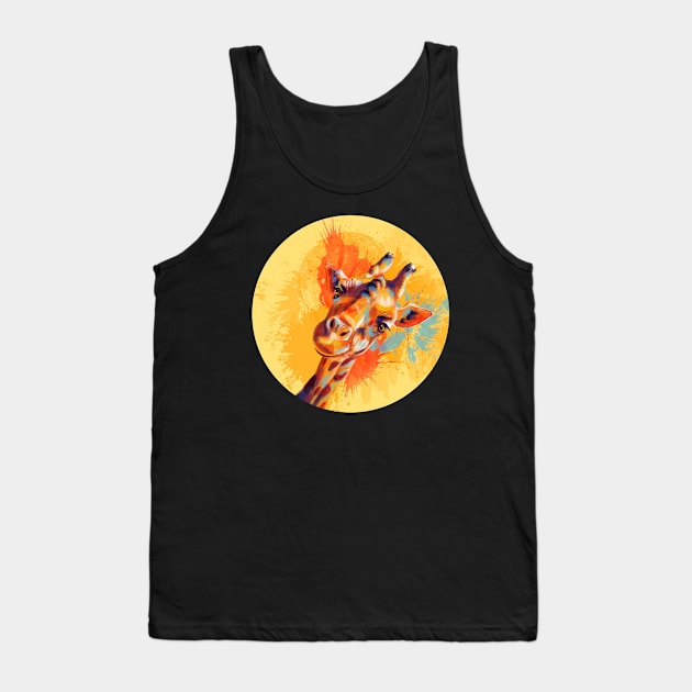 Hello Giraffe - Fun animal illustration Tank Top by Flo Art Studio